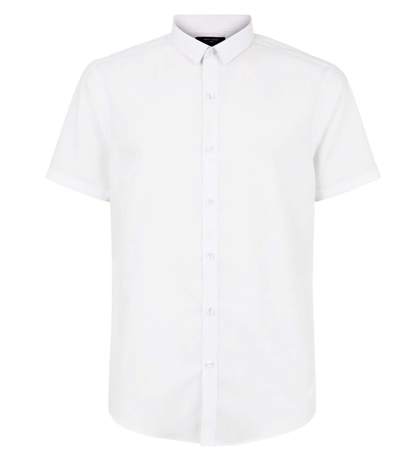 White Poplin Short Sleeve Shirt Image 4