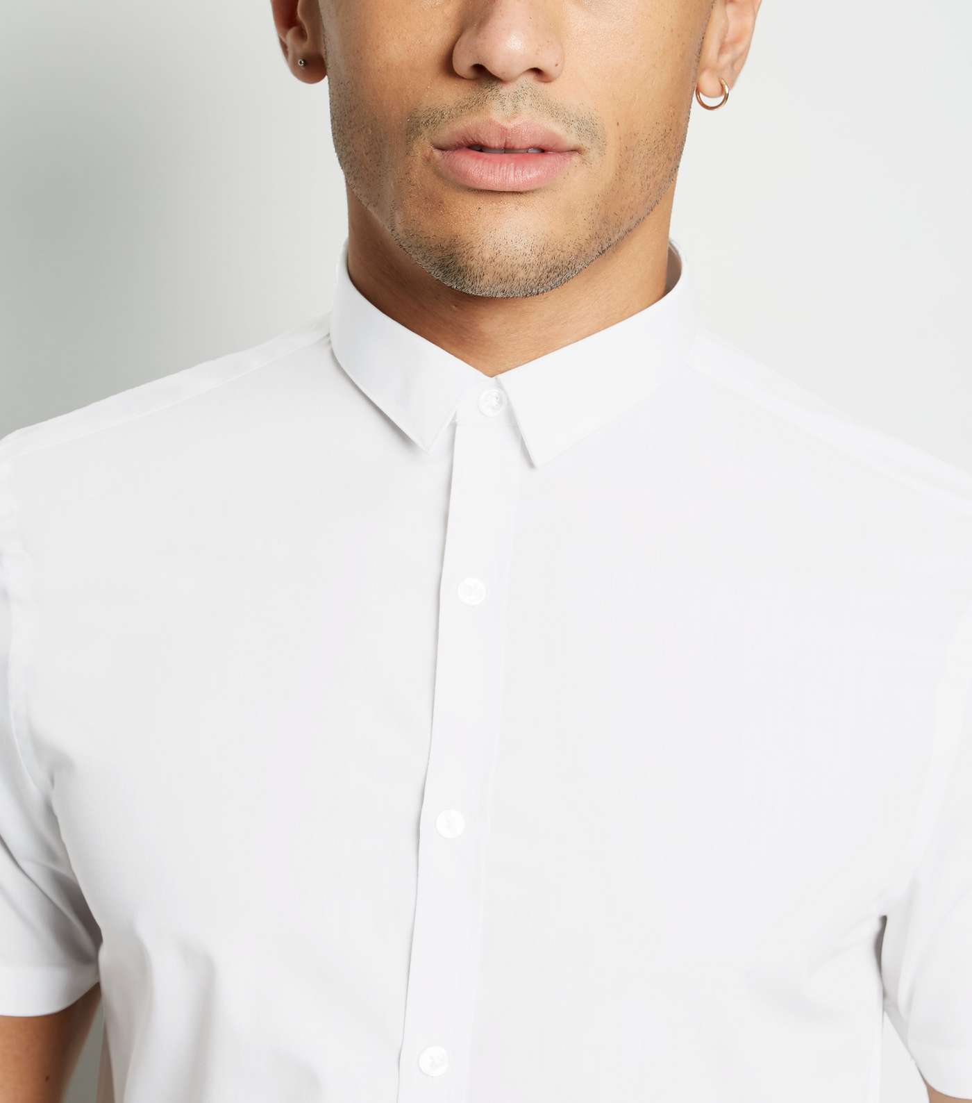 White Poplin Short Sleeve Shirt Image 6