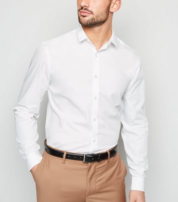 Image of 2 Pack White Long Sleeve Poplin Shirts New Look