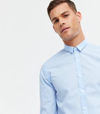 Image of 3 Pack Pink White and Pale Blue Poplin Shirts New Look