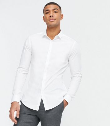 mens muscle fit white shirt