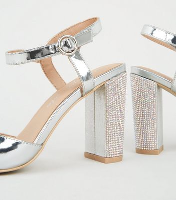 silver metallic shoes