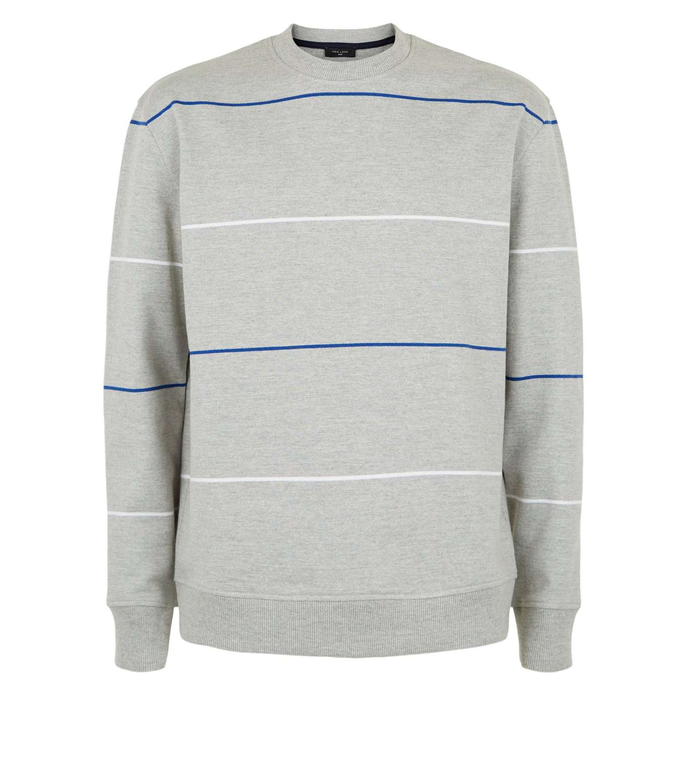 Grey Marl Stripe Cotton Sweatshirt Image 4