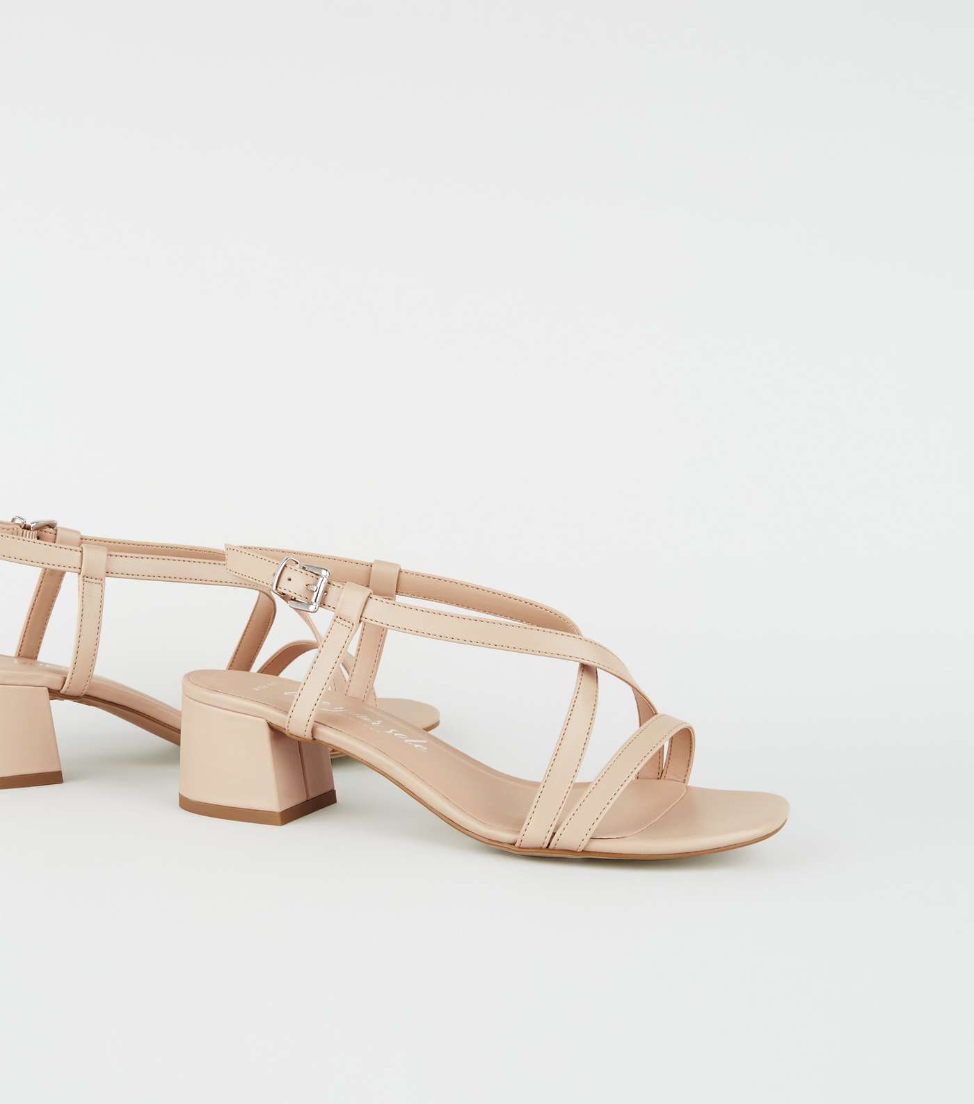 Wide Fit Camel Strappy Low Heel Sandals Image 3