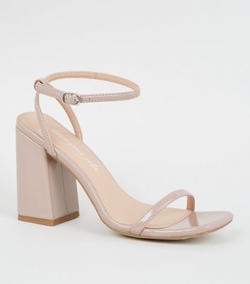 pale pink block heels
