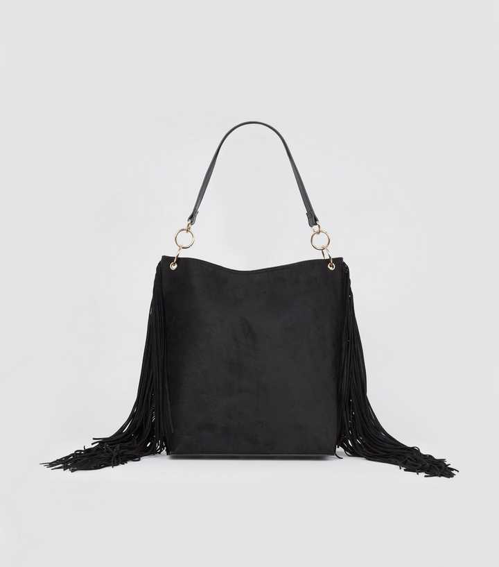 Fringe Trim Bucket Bag