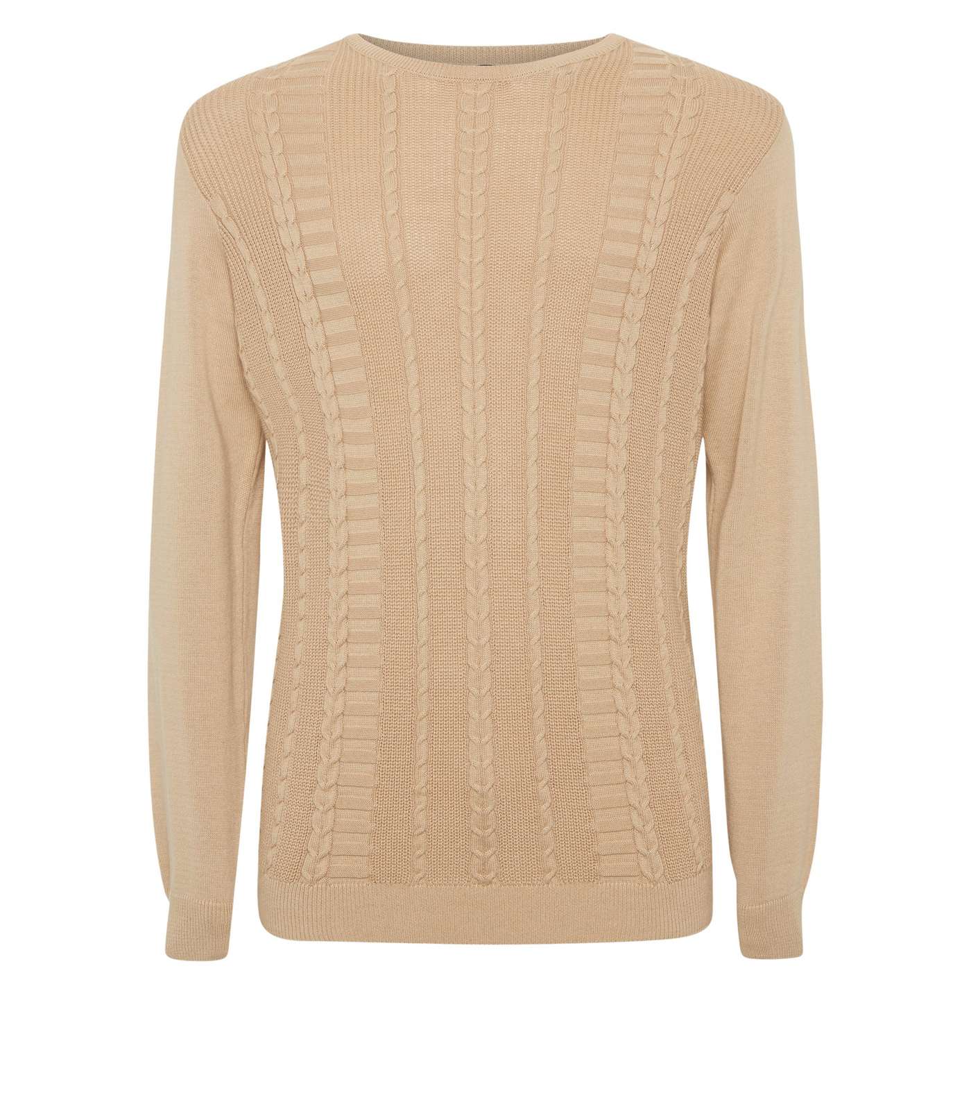 Stone Cable Knit Muscle Fit Jumper Image 4