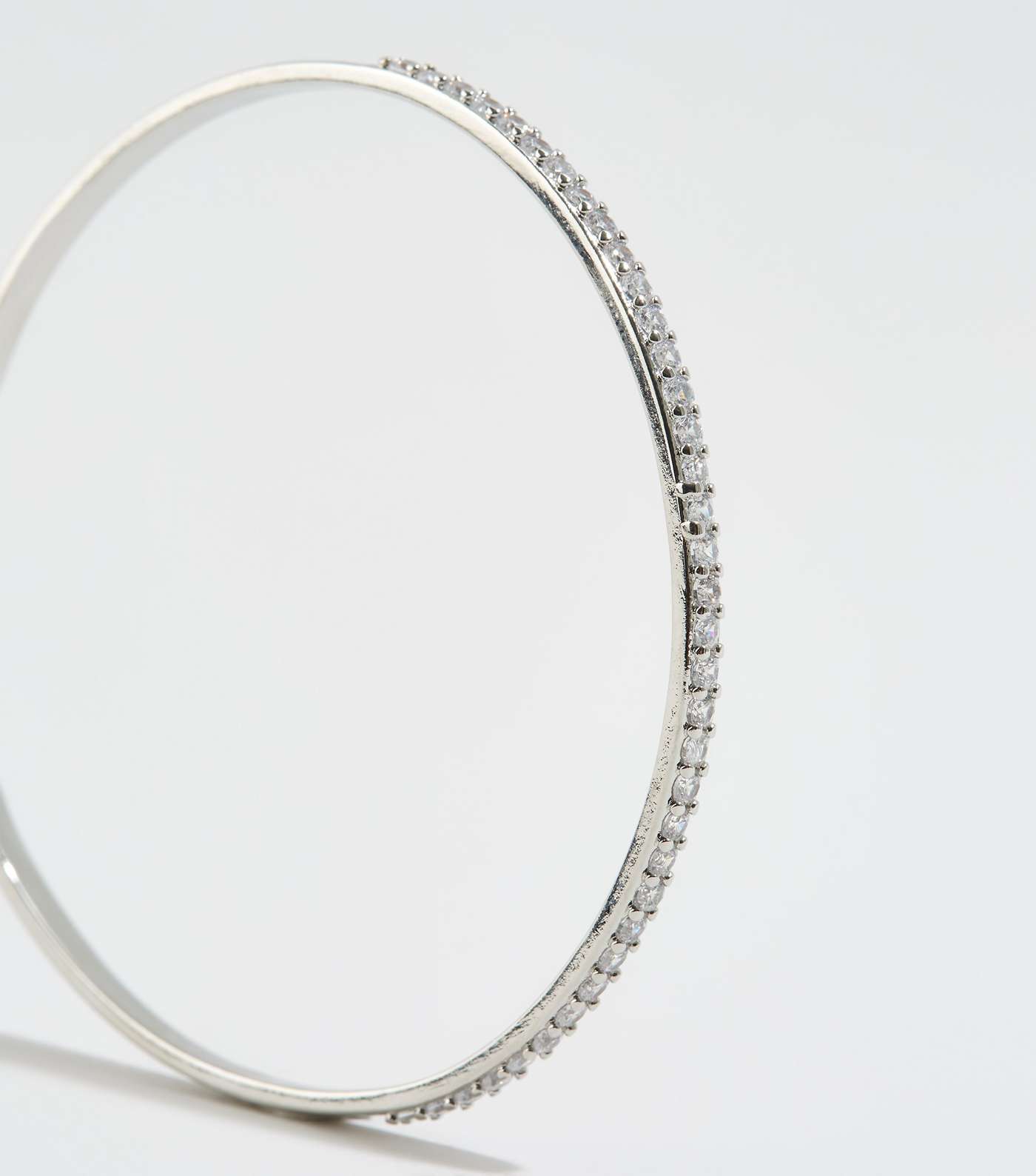 Silver Cubic Zirconia Diamanté Cuff Bracelet Image 2