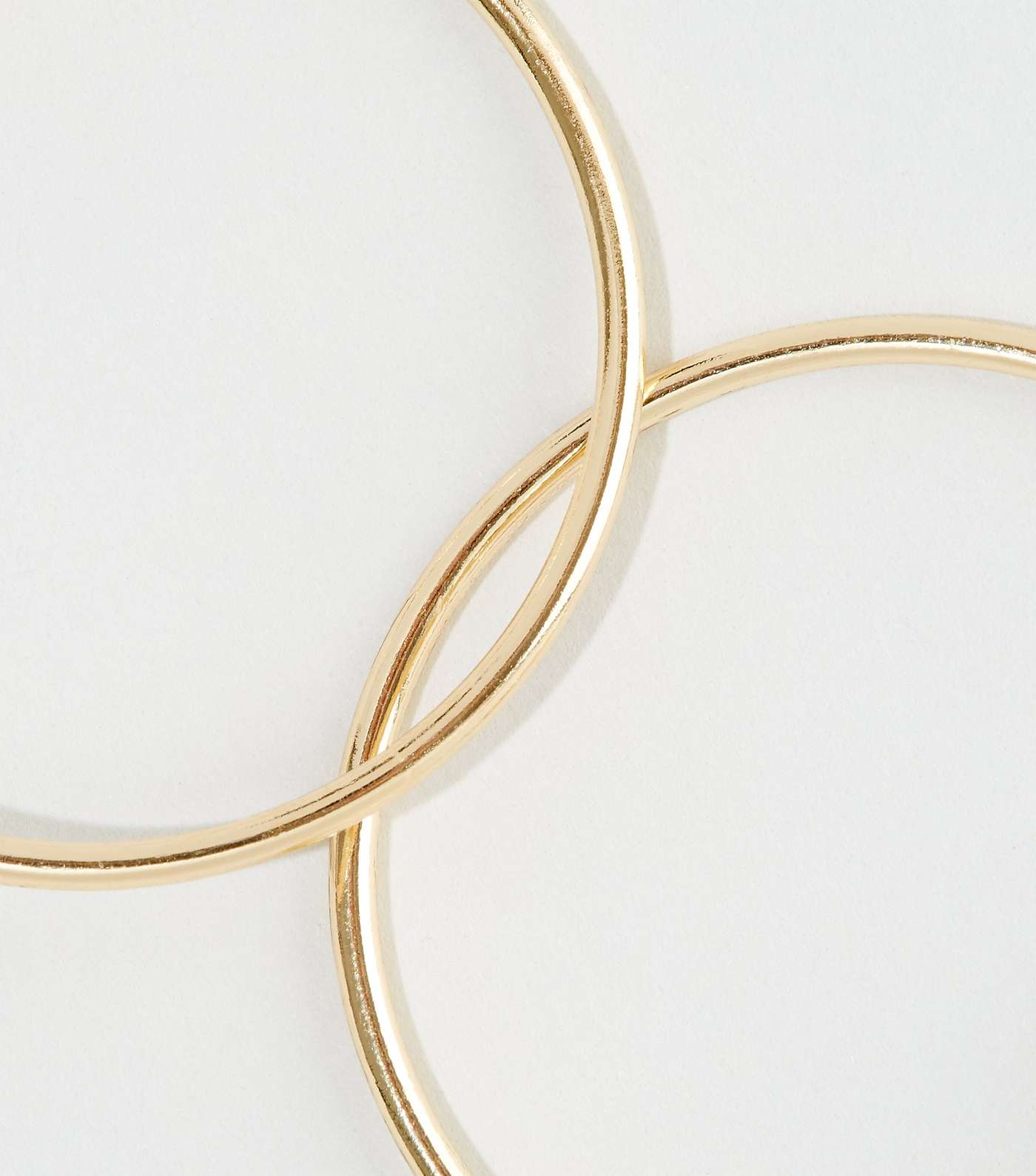 Gold Triple Linked Circle Earrings Image 3