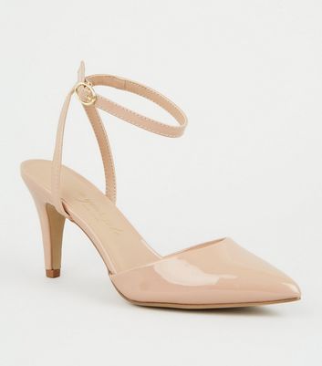 Wide Fit Pale Pink Patent Pointed Court 