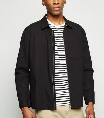 Mens black zip on sale jacket