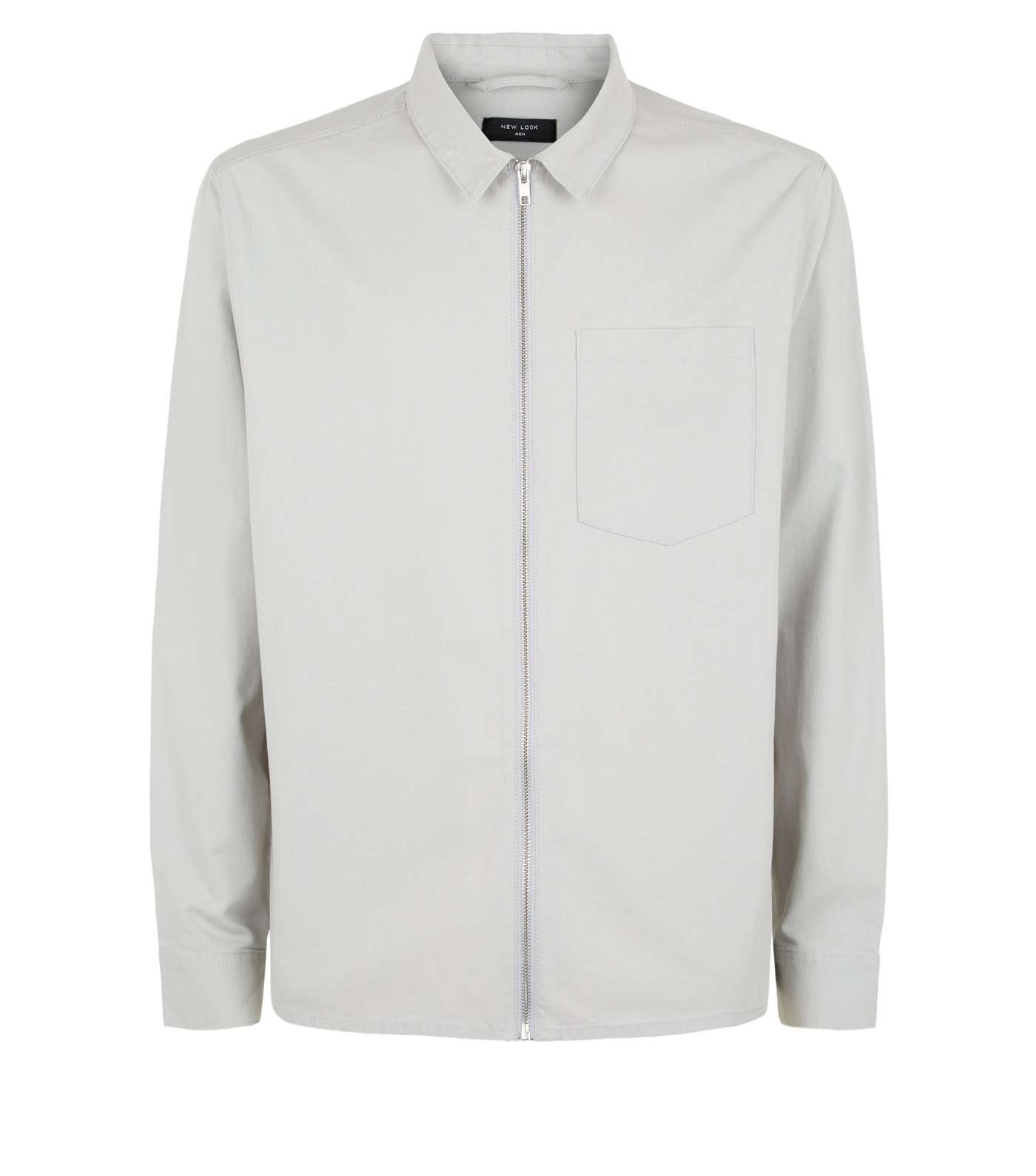 Pale Grey Cotton Zip Up Light Jacket Image 4