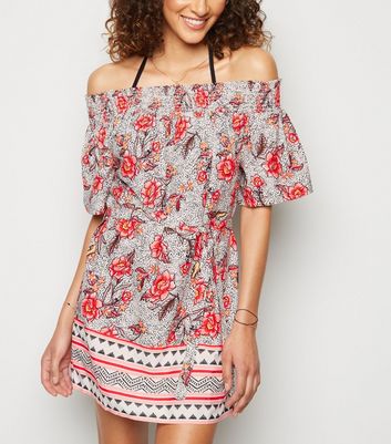 White bardot beach dress hotsell