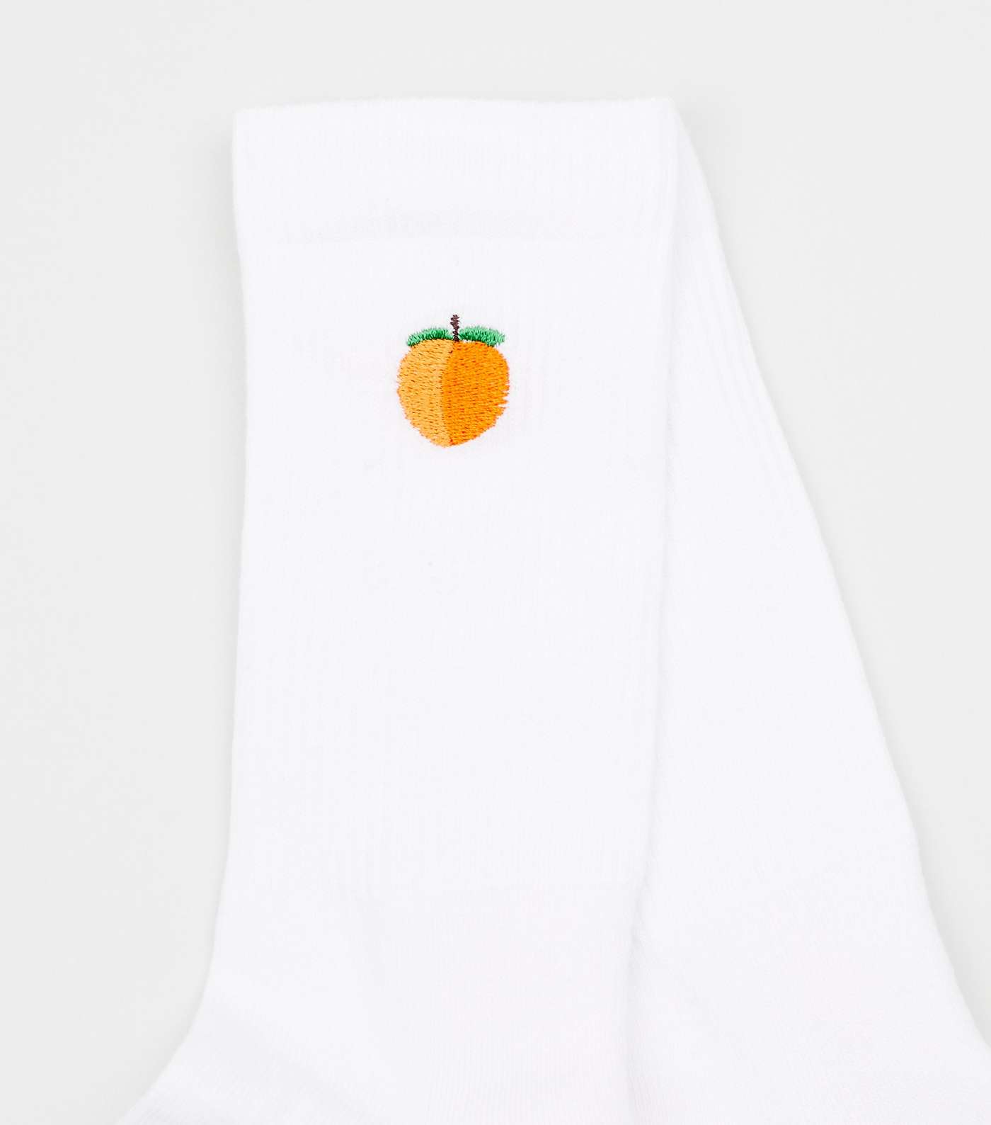 White Peach Embroidered Socks