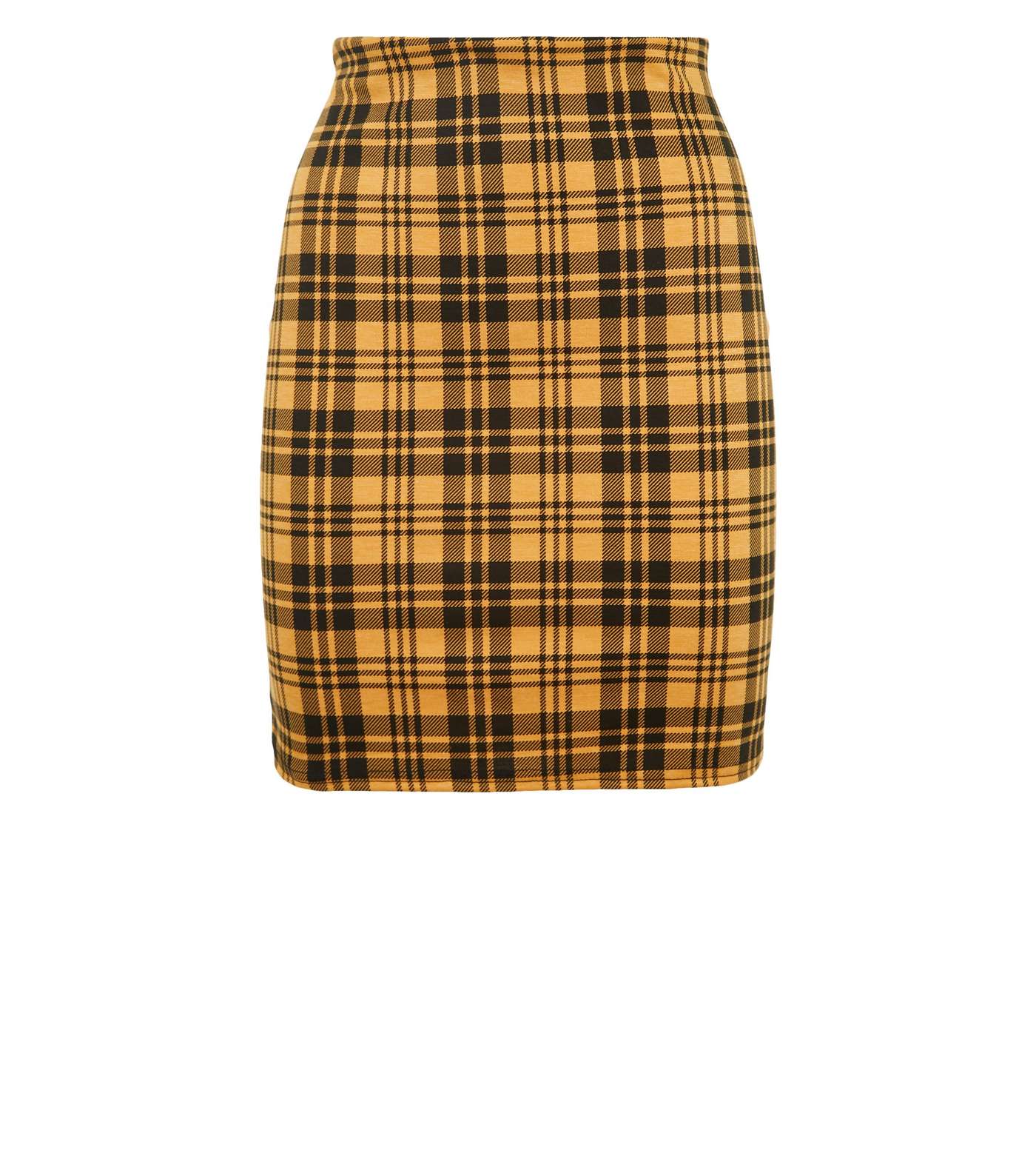 Tall Mustard Check Tube Skirt  Image 4