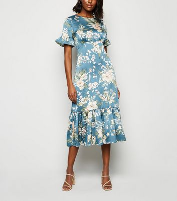 new look blue satin dress