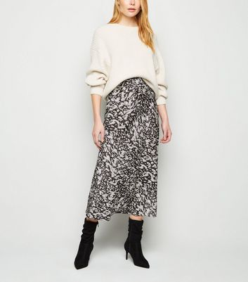 black animal print skirt