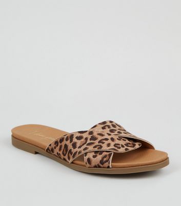 new look leopard print sandals