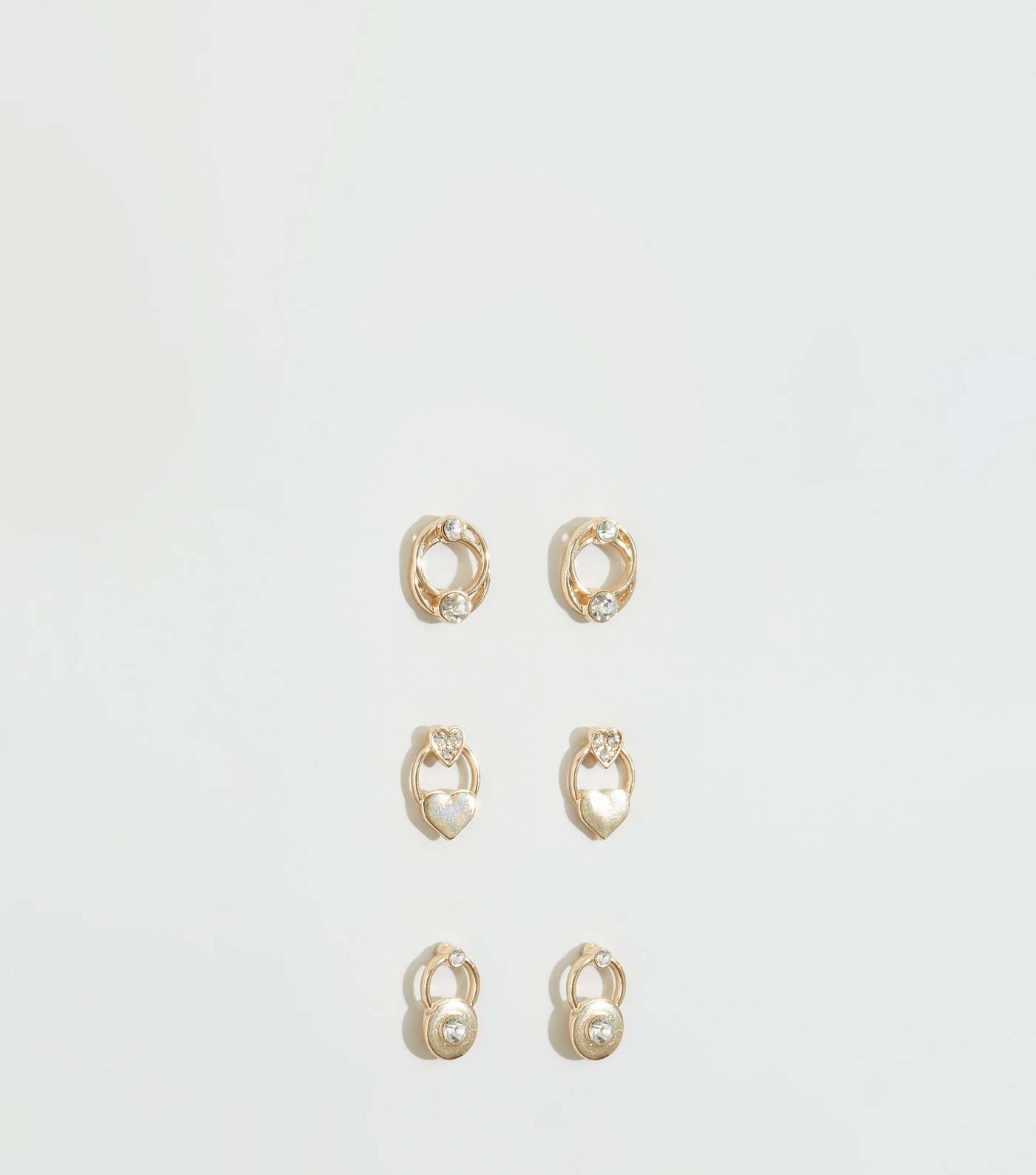 Gold Diamanté Mini Door Knocker Earrings Image 3