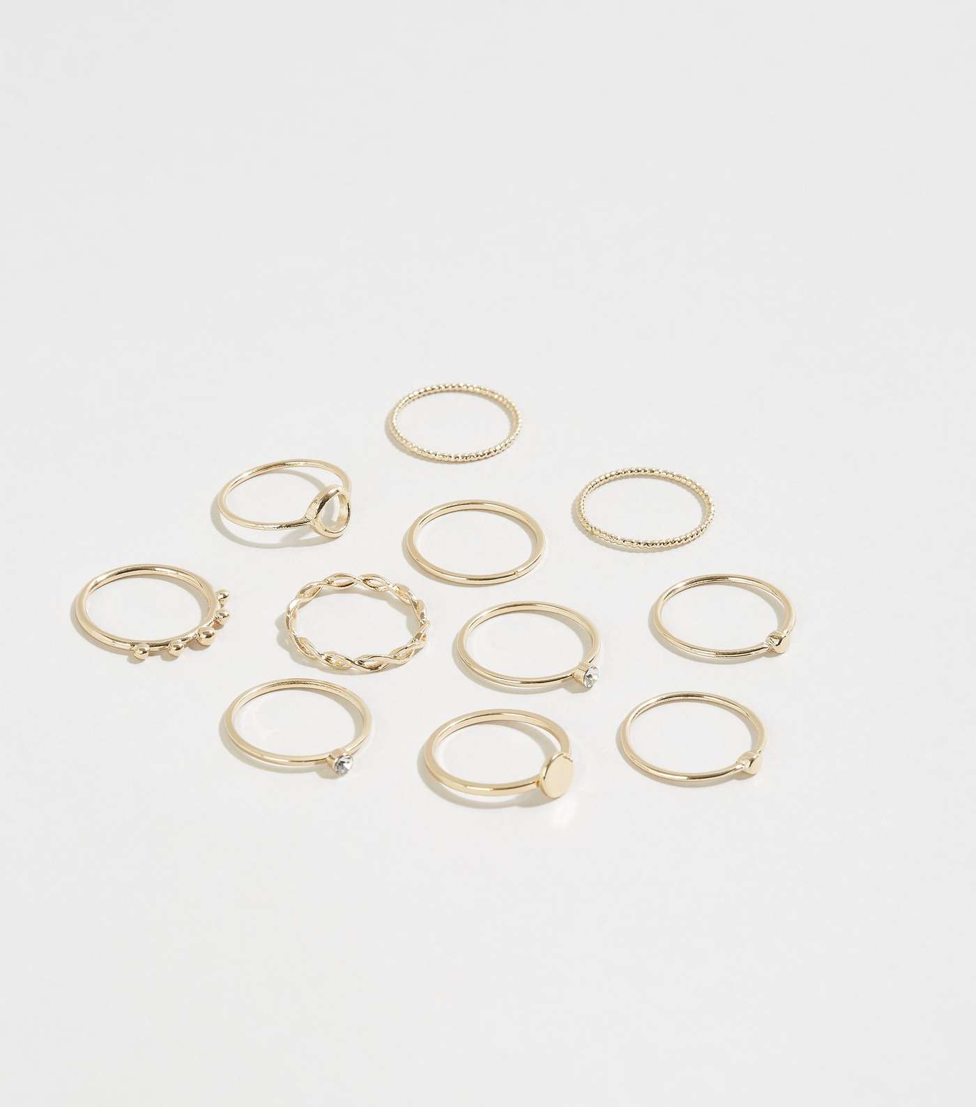 8 Pack Gold Mixed Rings