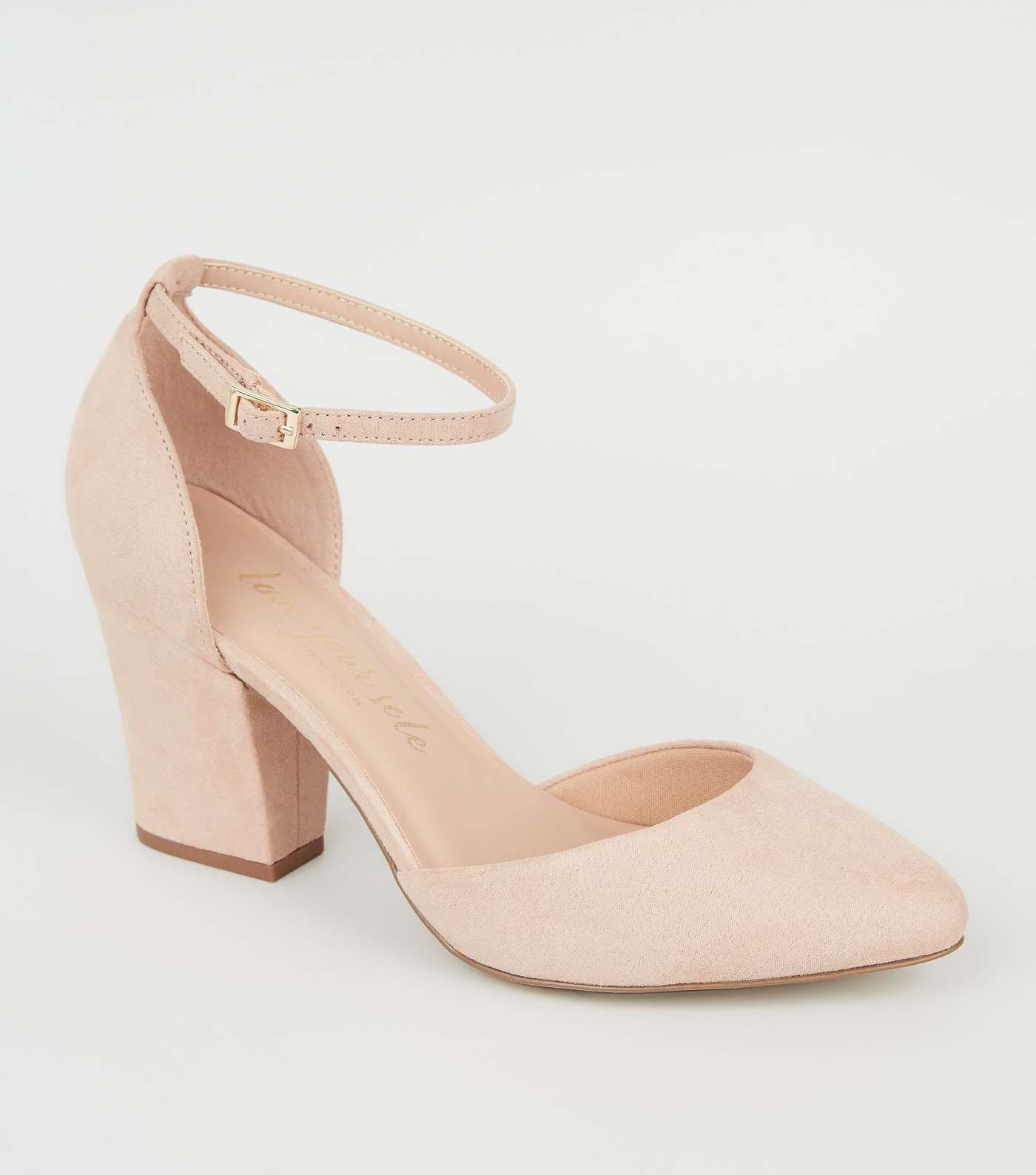 Wide Fit Pale Pink Suedette Round Toe Courts