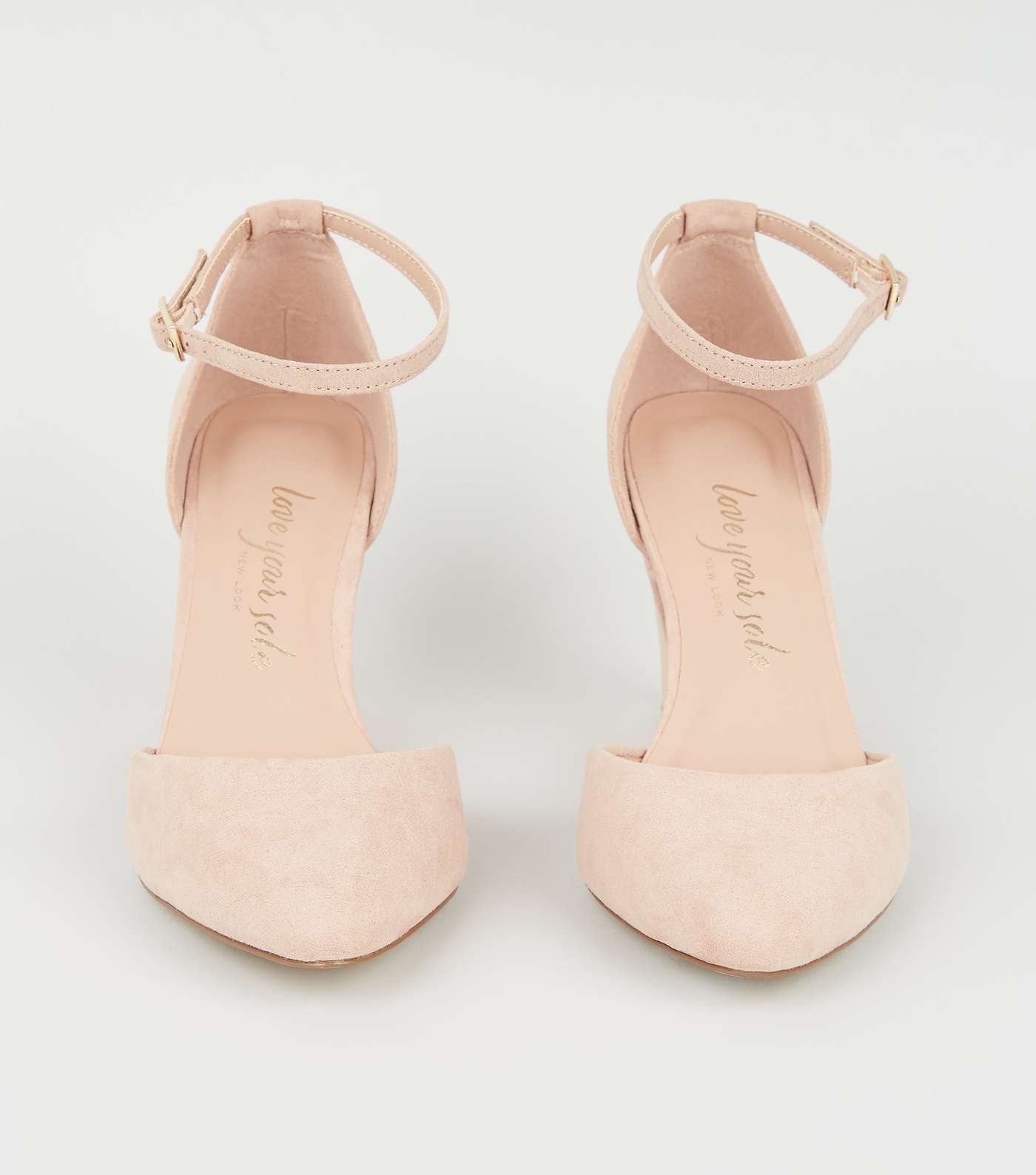Wide Fit Pale Pink Suedette Round Toe Courts Image 3