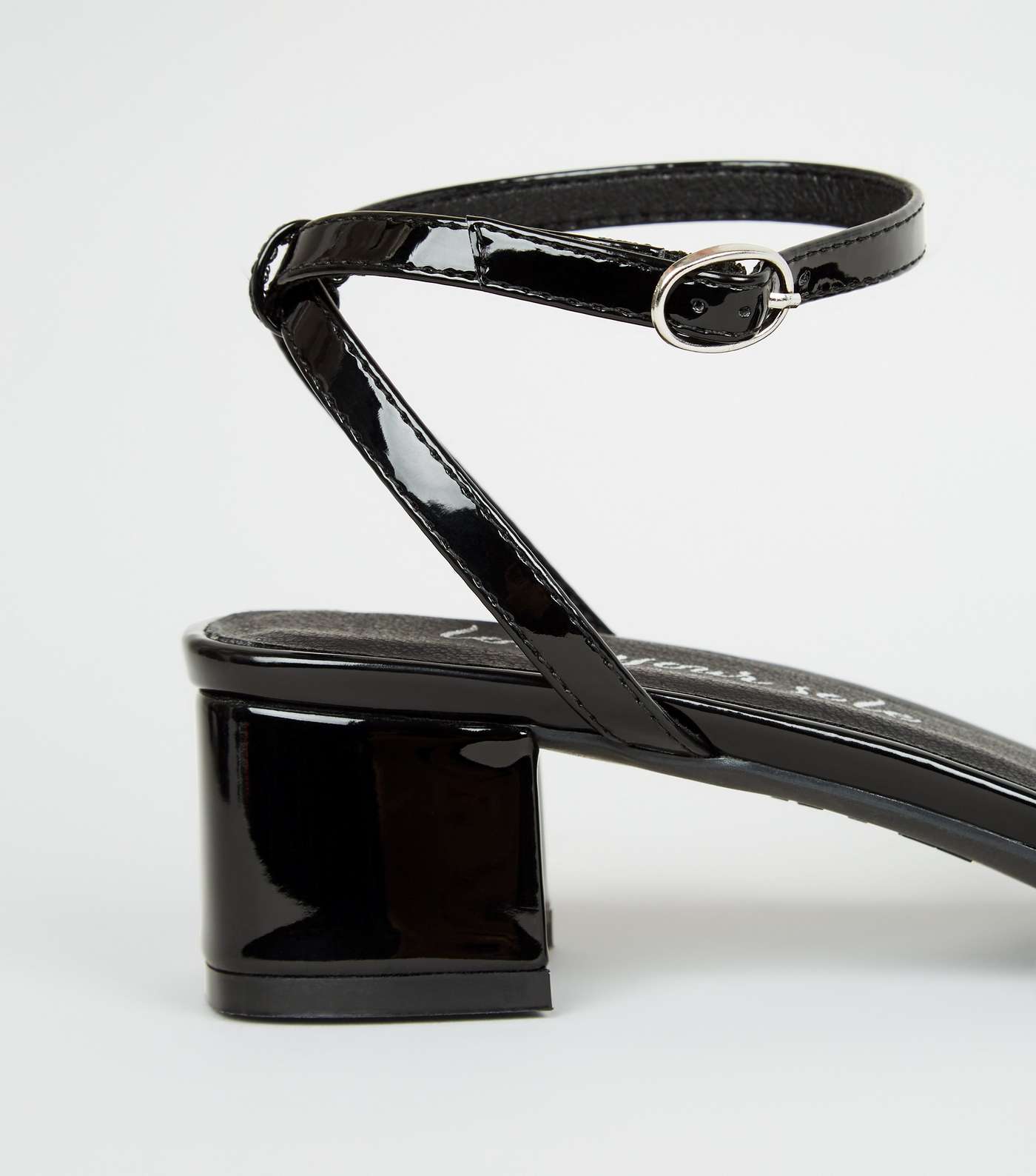 Black Patent Strappy Low Heel Sandals Image 4