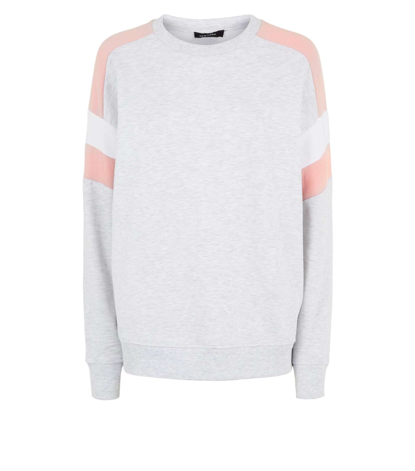 Grey Colour Block Raglan Sweatshirt Image 4