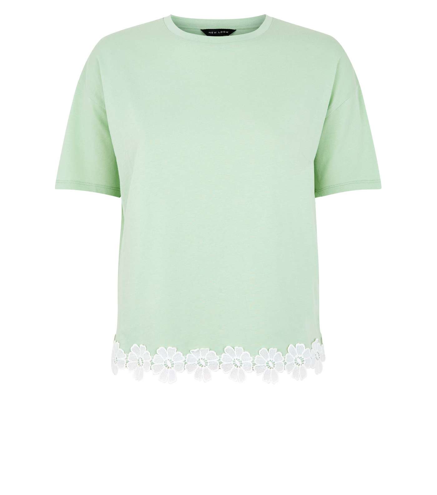 Light Green Crochet Hem T-Shirt Image 4
