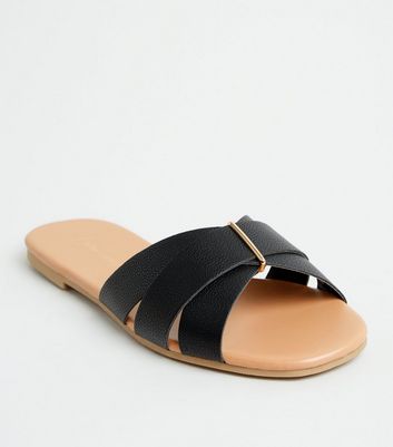 new look tan sliders