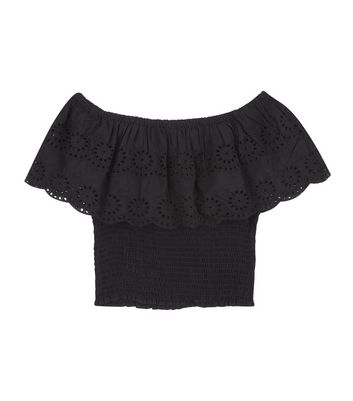 new look black bardot top