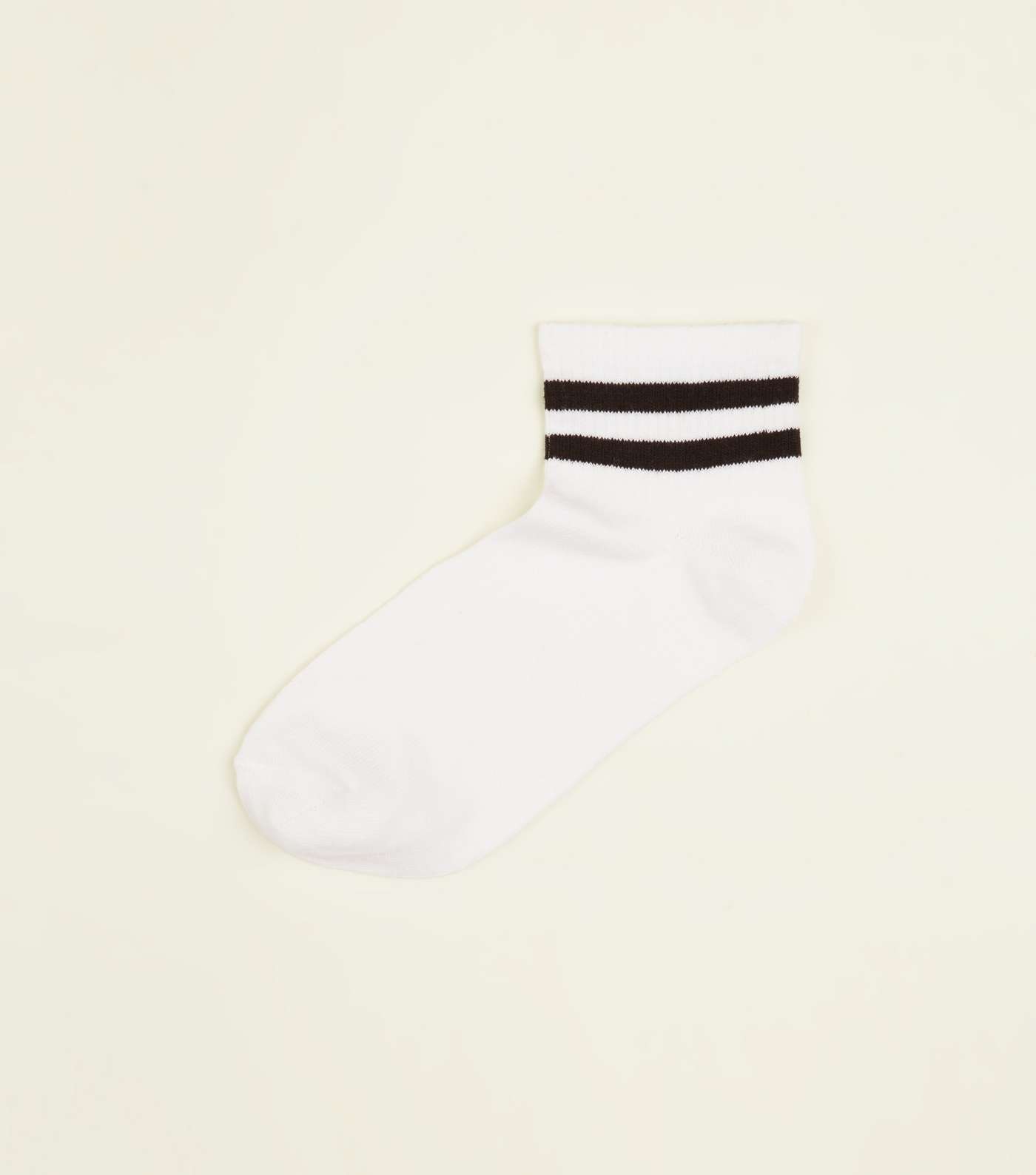 White Sport Stripe Ribbed Socks