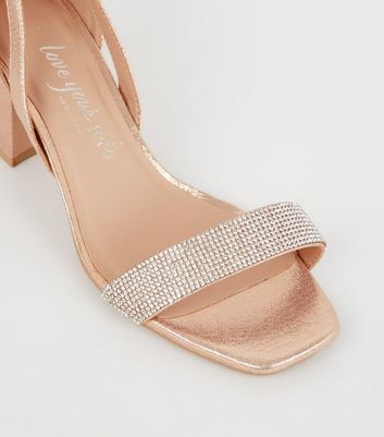 rose gold block heels wide fit