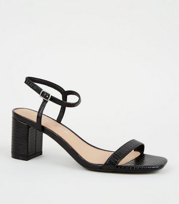 black mid block heel