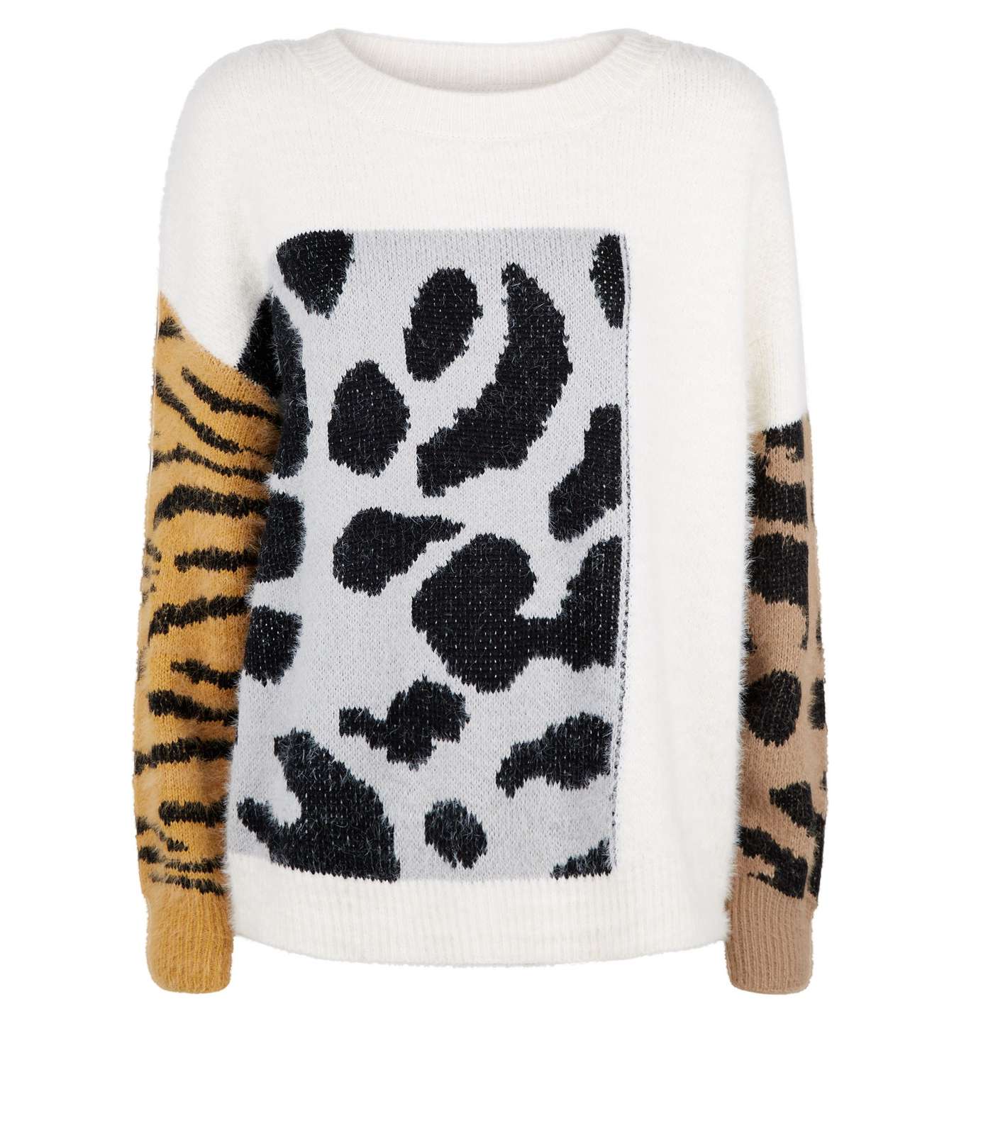 Cameo Rose Off White Mixed Animal Print Jumper Image 4