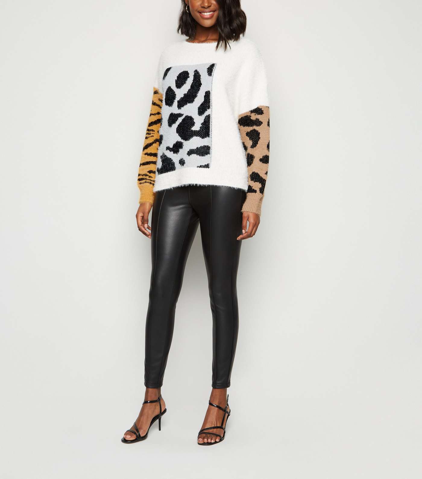 Cameo Rose Off White Mixed Animal Print Jumper Image 2