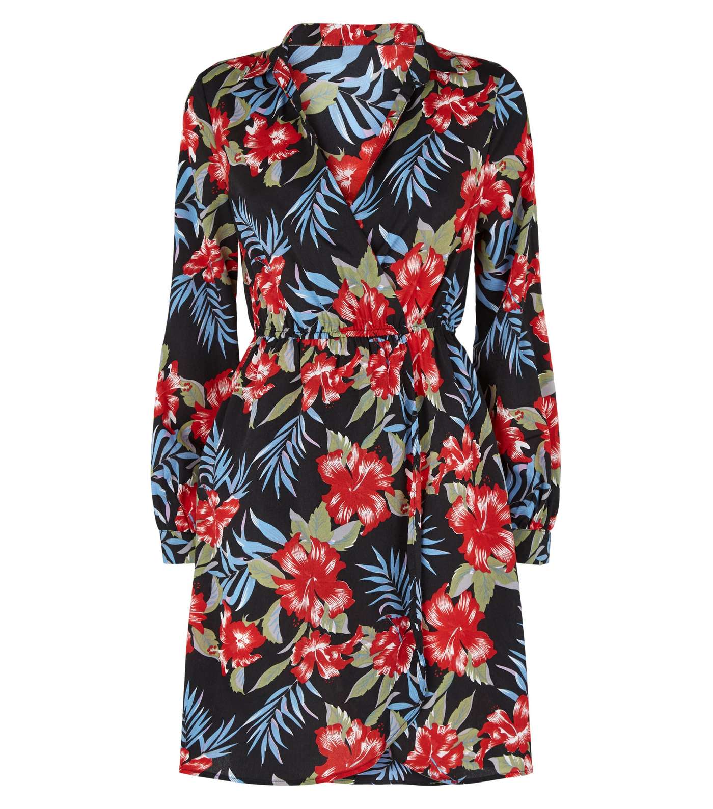 Mela Black Tropical Wrap Shirt Dress Image 4