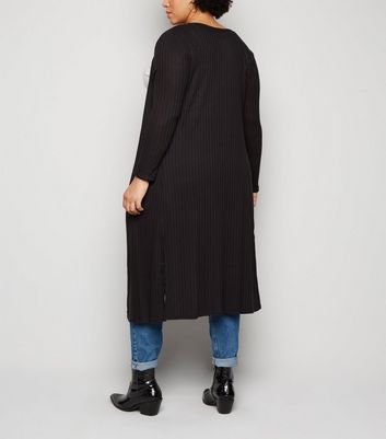 new look long black cardigan
