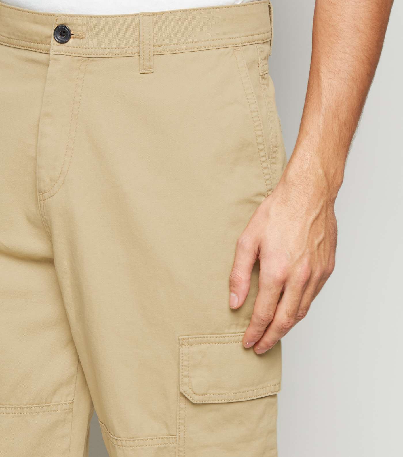 Tan Cuffed Cargo Trousers Image 5