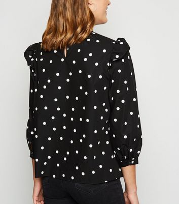 polka dot frill top