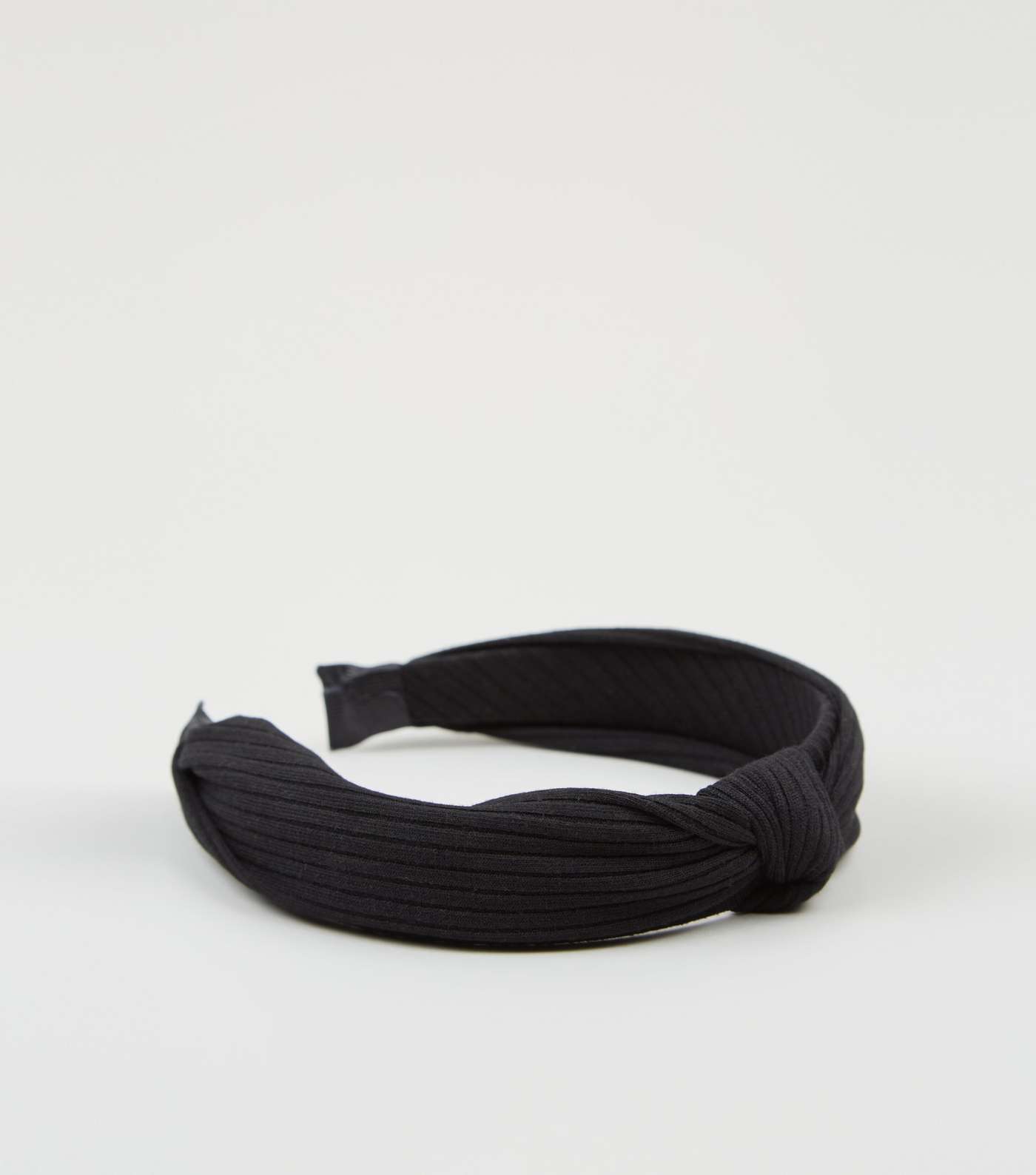 Black Jersey Ribbed Knot Headband