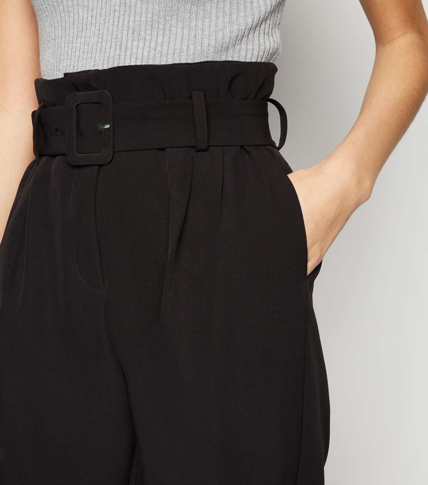 NA-KD Black Belted Trousers Image 5
