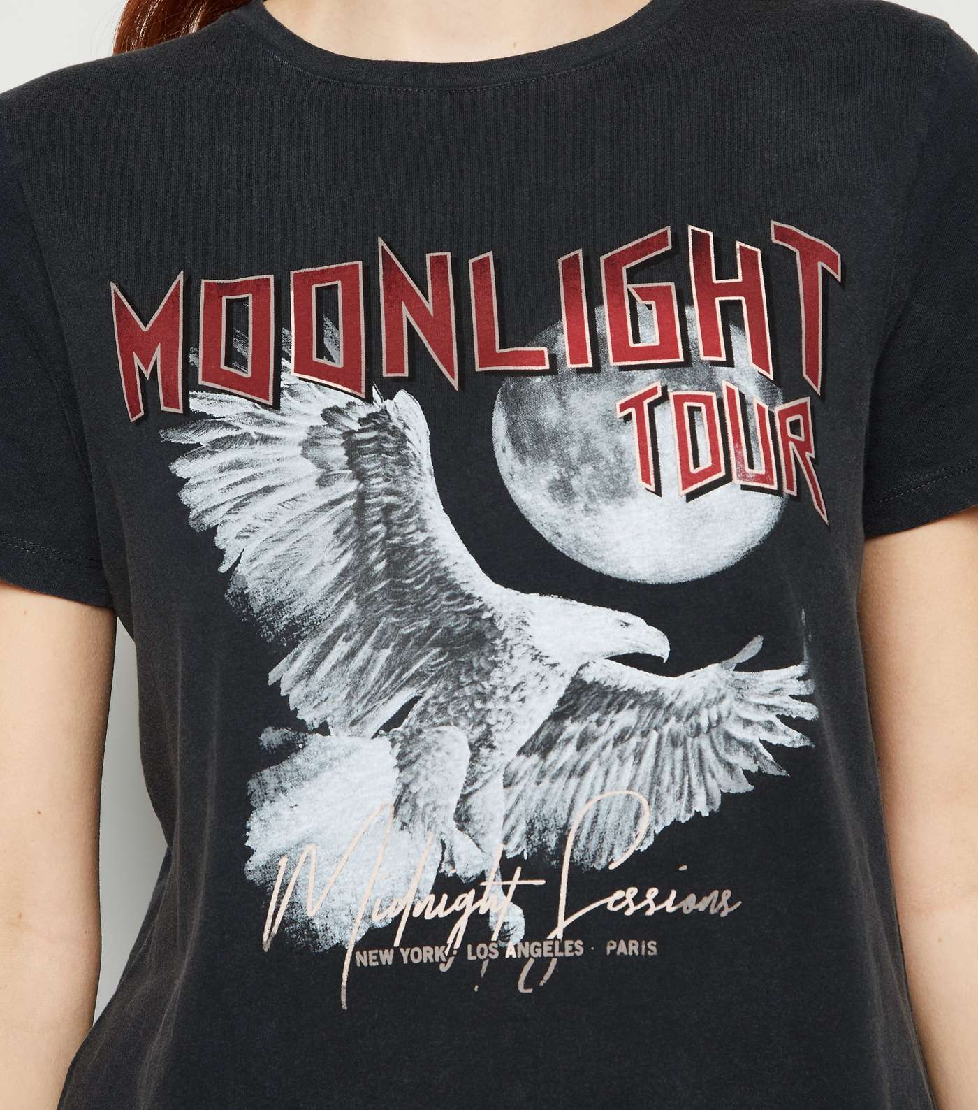 Dark Grey Moonlight Tour Slogan Rock T-Shirt Image 5