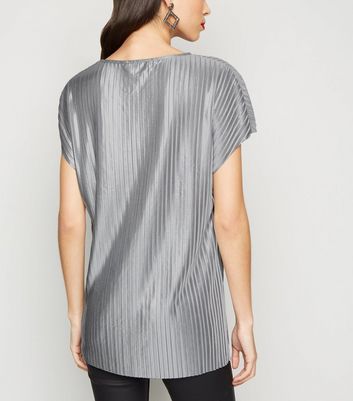 Image of Apricot Silver Plissé Top New Look