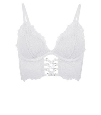 white lace longline bra