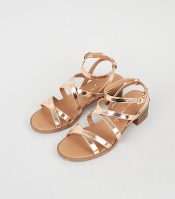 rose gold shoes low heel wide fit