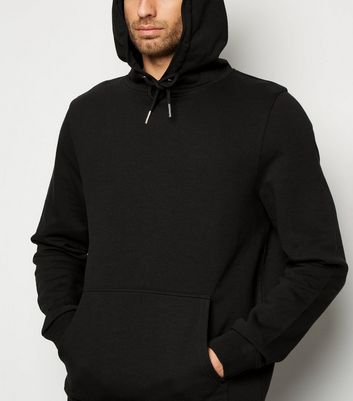Black Plain Long Sleeve Hoodie | New Look