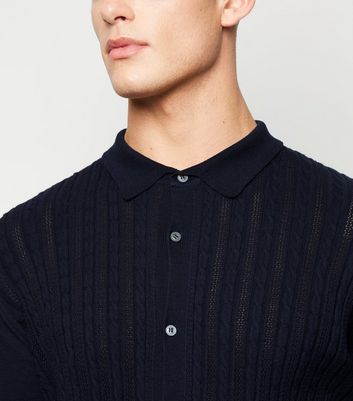 button through knitted polo