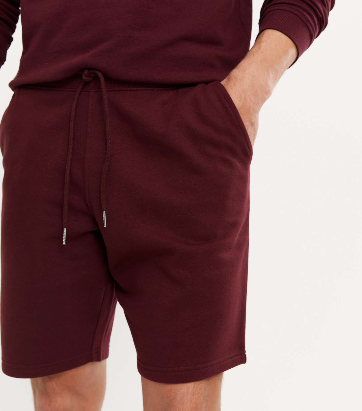 Burgundy Jersey Shorts Image 3