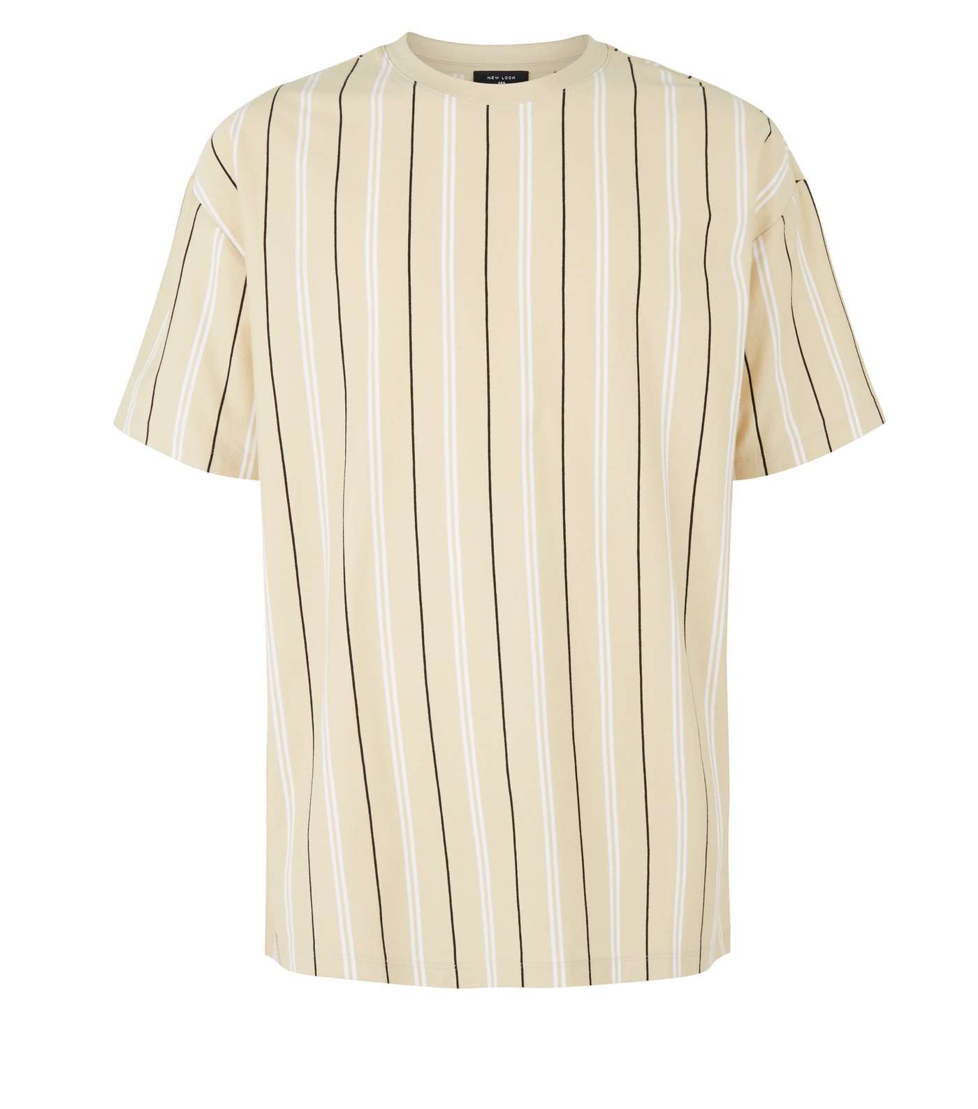 Stone Vertical Stripe Oversized T-Shirt Image 4